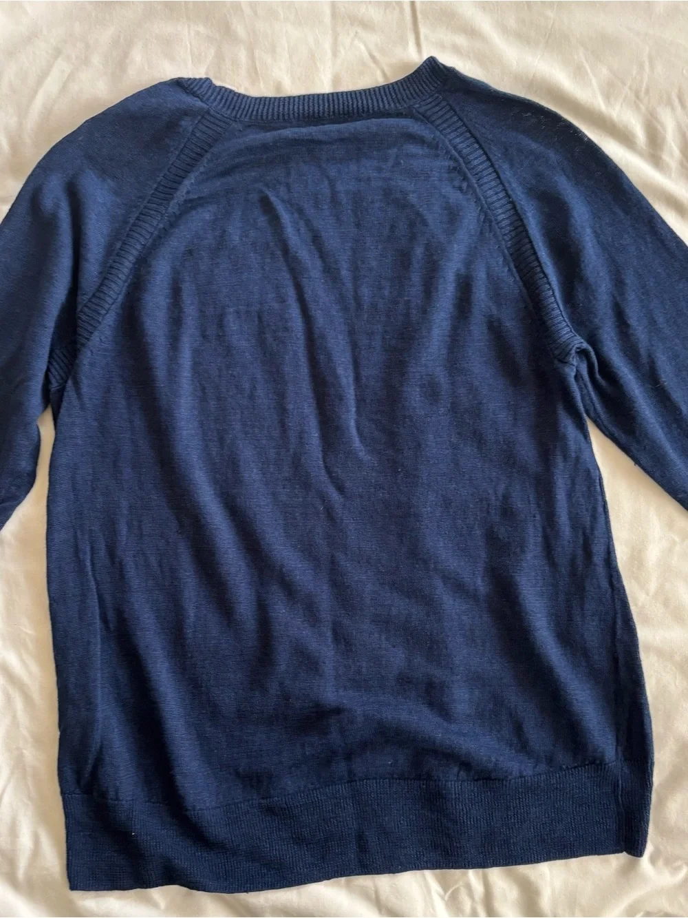 J. Crew Women's Navy Lightweight Linen Crewneck Sweater